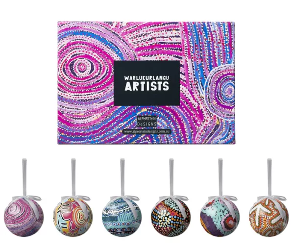 Aboriginal Art 6 Pack Christmas Baubles - Image 2