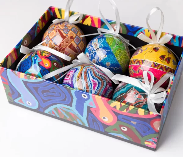 Aboriginal Art 6 Pack Christmas Baubles - Image 6