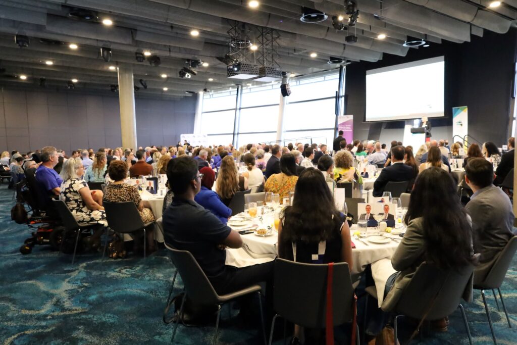 tables of guests at event