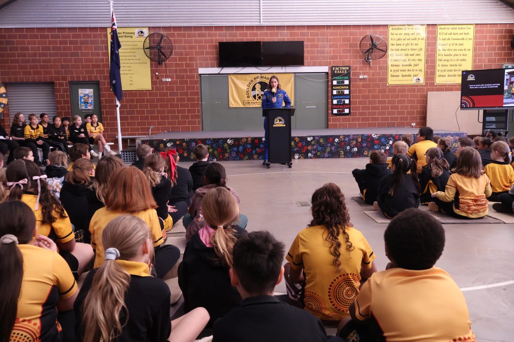 katherine bennell-pegg speaking to primary school students