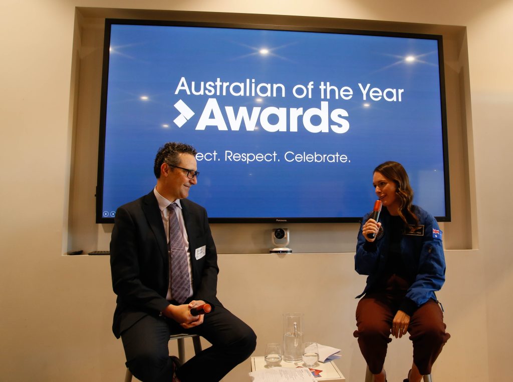 james arvanitakis and katherine bennell-pegg during Q&A