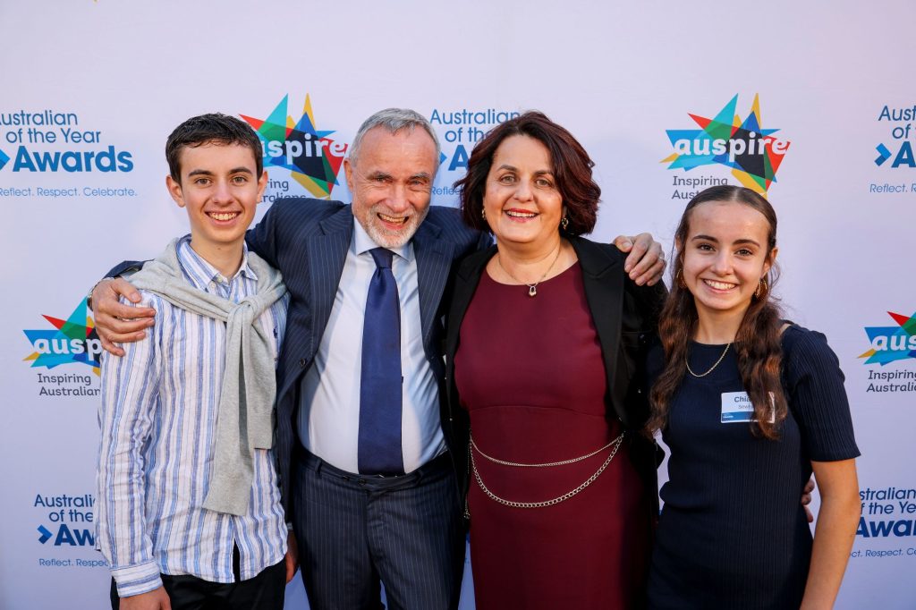 Daniela Vecchio with her family at the WA Australian of the Year Awards