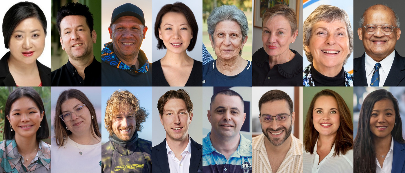 collage of 16 2027 Australian of the Year finalists for Western Australia
